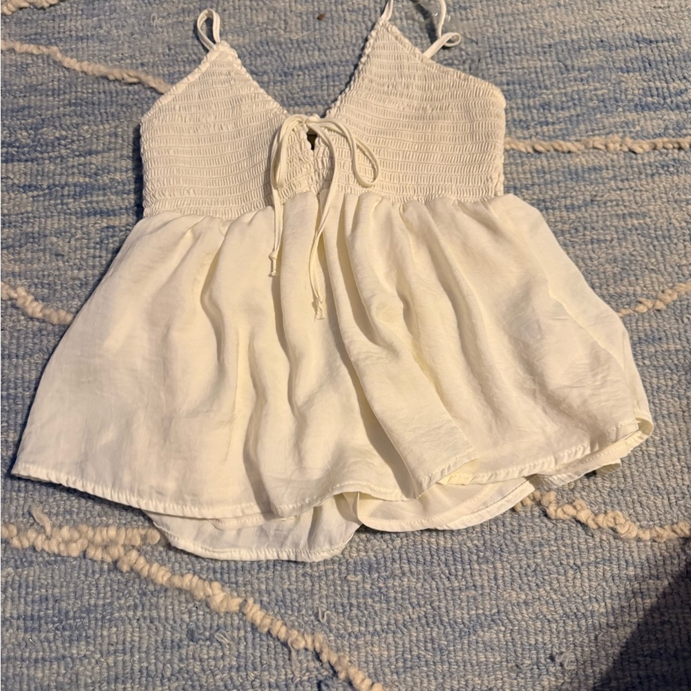 American Rag Cream Smocked Top